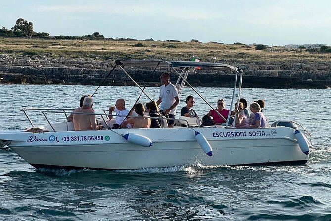 Boat trip to the Polignano a Mare caves - Port Alga, Hermit Rock, and the wider coast