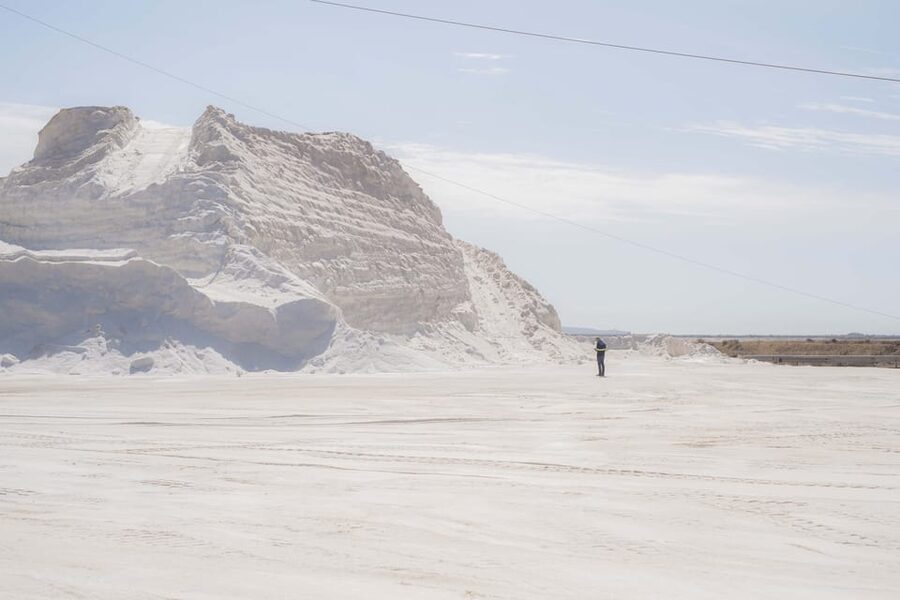 Cagliari: Conti Vecchi Salt Flats Train and Tour - Flamingos, pink water, and white salt mountains