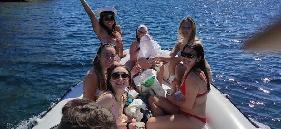 Cagliari:devil's saddle big cruise by boat drink & snack - Captain Valter, music, and the social mood