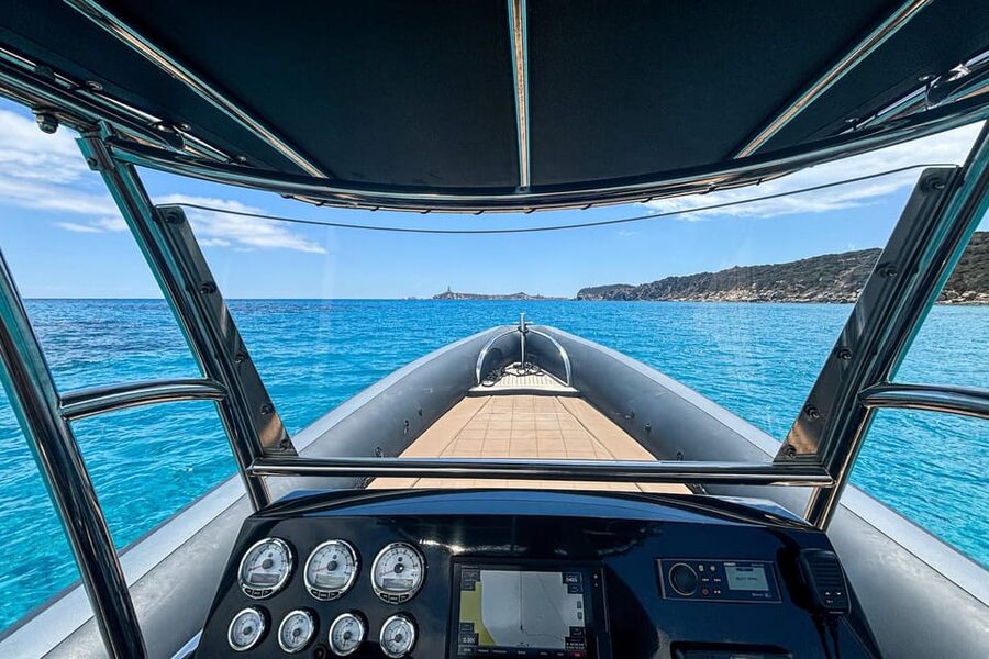 Cagliari: Zodiac Boat Tour, 3-4 SwimStops, Wine & Snorkeling - Speeding out from Marina Piccola