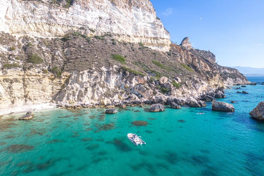 Cagliari: Zodiac Boat Tour, 3-4 SwimStops, Wine & Snorkeling - Cala Fighera and the clearest water