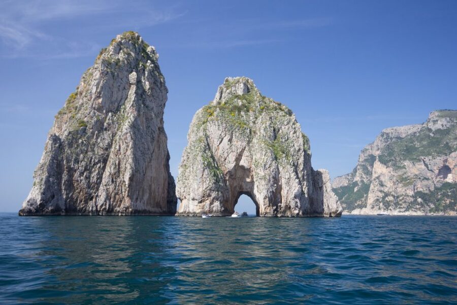 Capri: Island Sightseeing Tour with Blue Grotto Stop - Leaving Marina Grande by boat