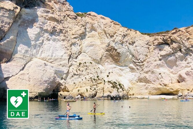 Catamaran tour stops bathing and snorkeling toast with prosecco - The backup stop near Poetto