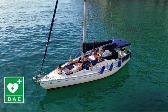 Catamaran tour stops bathing and snorkeling toast with prosecco - Sella del Diavolo, the main swimming stop