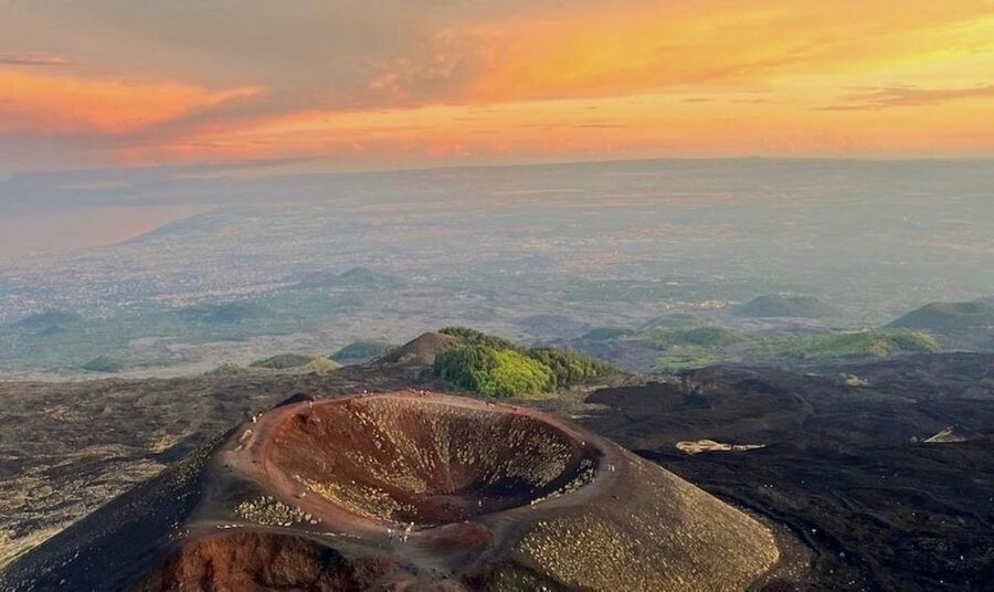 Catania: Etna Sunset Tour with Pickup and Drop-off - Leaving Catania in a small air-conditioned van