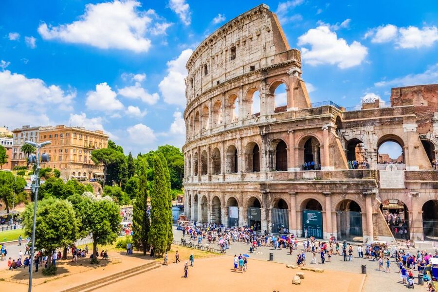 The Colosseum from the Via dei Fori Imperiali, Rome