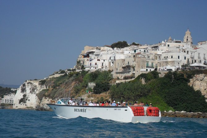 Desirèe experience. Visit of the marine caves of Vieste - From the Vieste harbor to Pizzomunno