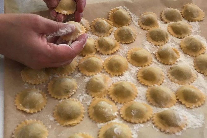 Florence Small-Group Pasta Class with Seasonal Ingredients - Sitting down to eat what you made