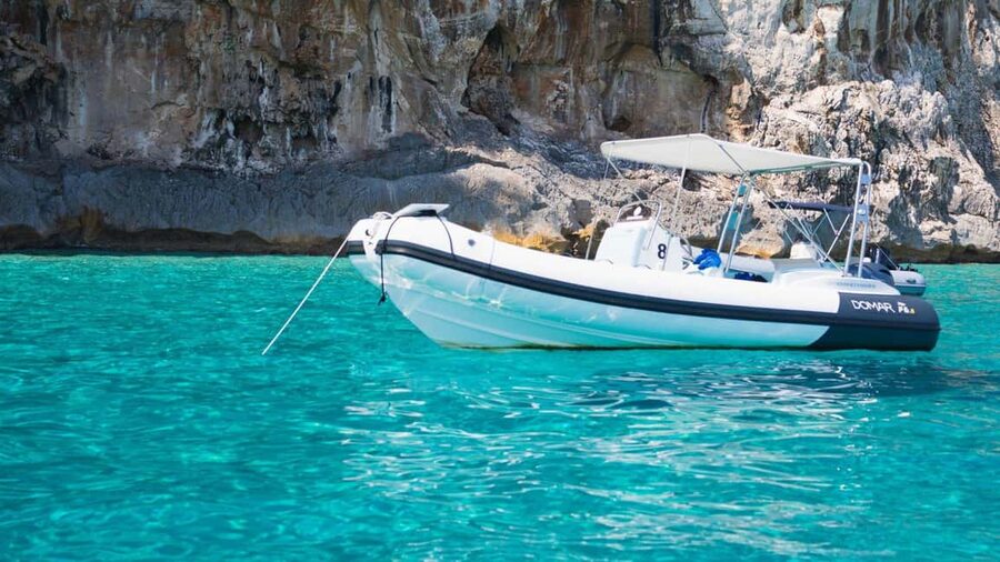 From Arbatax: RIB tour to Cala Mariolu and Cala Goloritzè - Leaving Arbatax for Pedra Longa and the northern coast