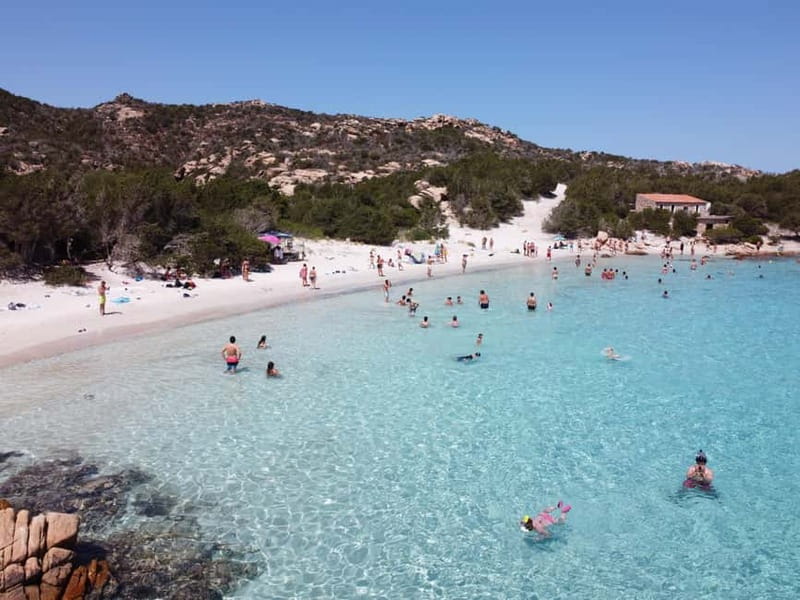 From Palau: 4 stops boat tour to La Maddalena archipelago - Santa Maria gives you the longest beach pause