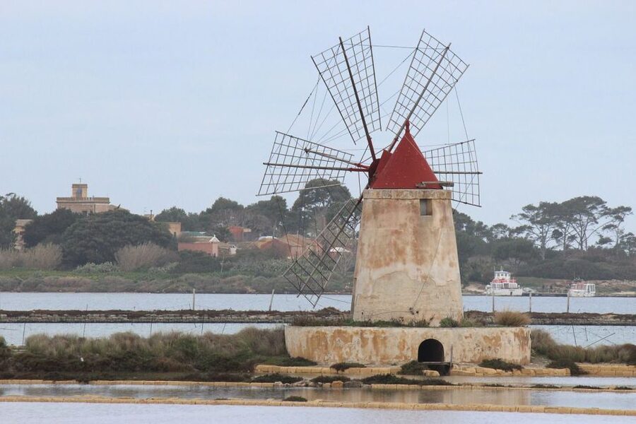 From Palermo: Erice, Salt Pans, and Segesta Day Trip - Trapani’s salt pans and an old coastal craft