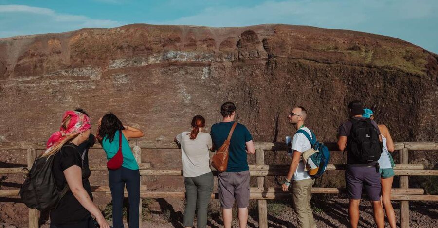 From Pompeii: Mount Vesuvius Guided Tour with Transfer - The steep first section to the crater