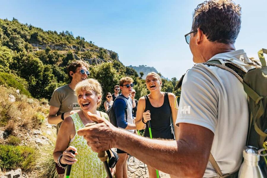 From Sorrento: Path of the Gods Guided Hike with Transfers - Views toward Positano, Praiano, and the sea