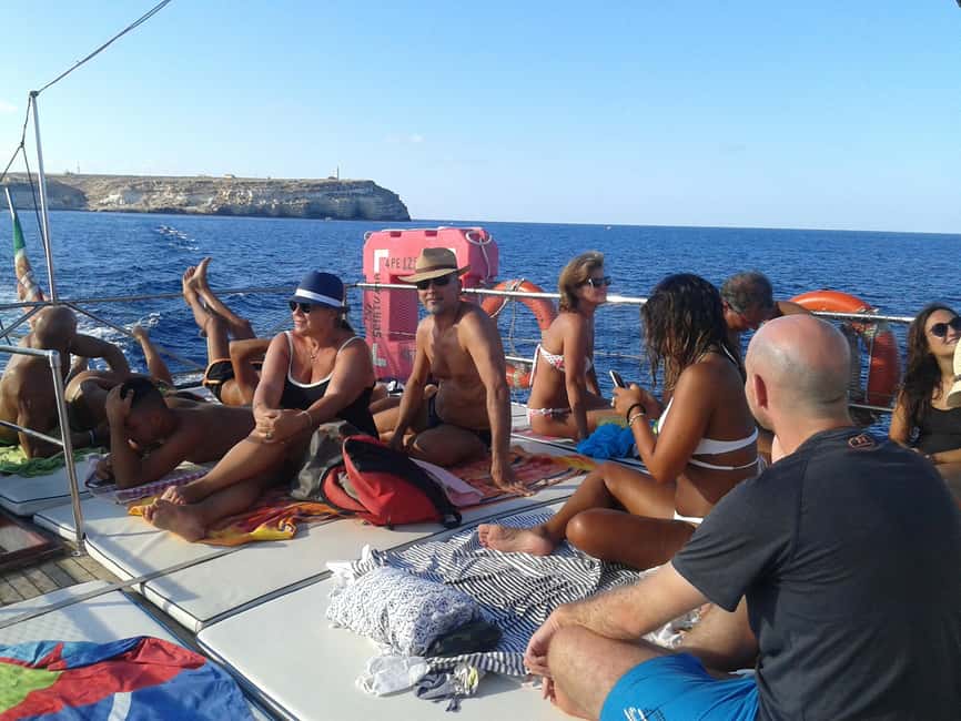 Lampedusa: Yacht excursion, swimming stops and typical lunch - What the boat provides for a full day