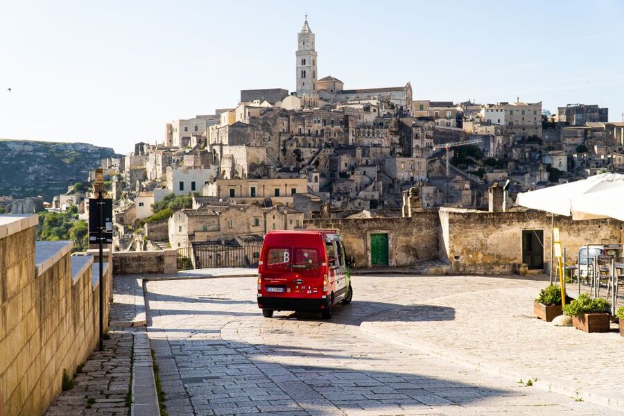 Matera: Open Top Bus Tour with Entrance to Casa Grotta - Piazzetta Pascoli and the first Sasso Caveoso view