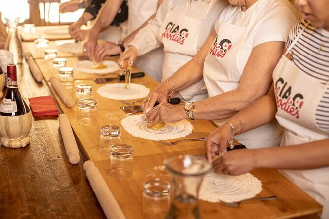 Pasta and Tiramisu Cooking Class with optional Local Market Tour - Kneading pasta with eggs and flour