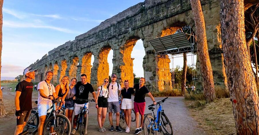 Rome: Appian Way & Catacomb Sunset E-bike Tour with Aperitif - Porta San Sebastiano and the old road