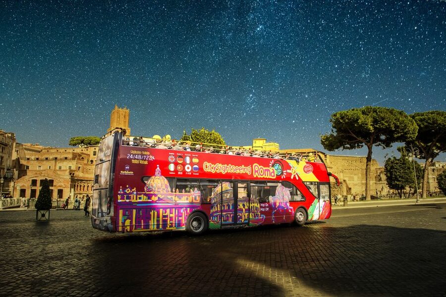 Rome: City Highlights Open-Top Bus Night Tour - St. John Lateran and Rome’s Grand Scale