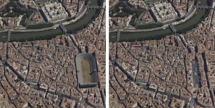 Rome: Navona Square Underground Ticket with Audio Guide - The visual displays that rebuild the missing stadium