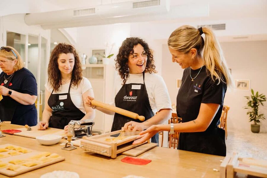 Rome: Traditional Pasta Making Class with Wine & Gelato - Making fettuccine and ravioli by hand