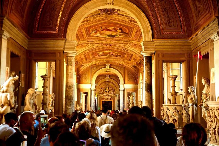 Rome: Vatican & Sistine Chapel Tour + Optional Colosseum - The Pinecone Courtyard sets the scene