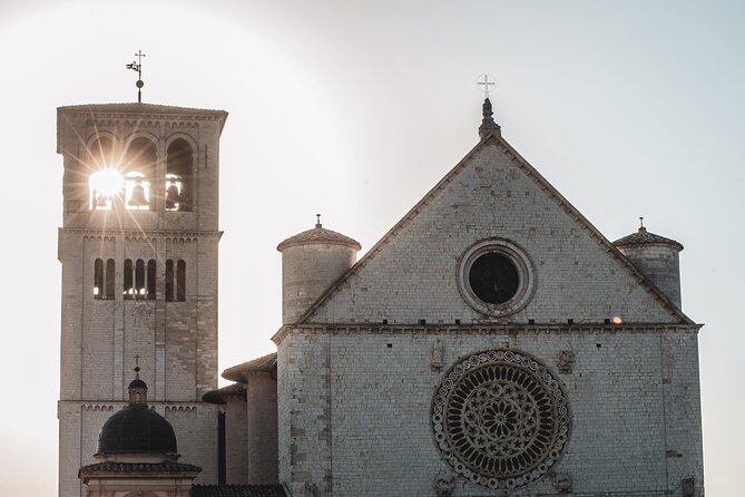 Small Group Tour of Assisi and St. Francis Basilica - Roman ruins and the view toward Rocca Maggiore