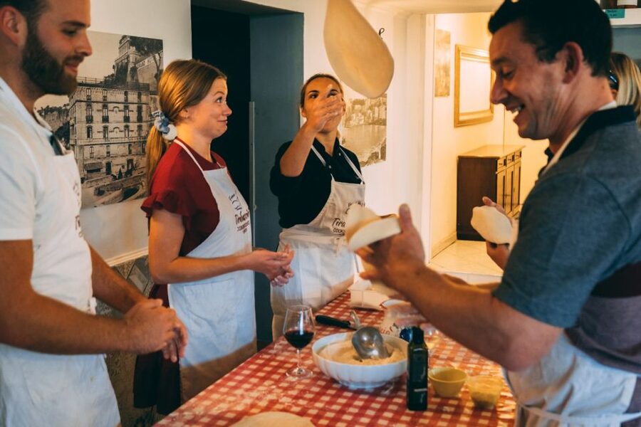 Sorrento: Pizza Making Class at Tirabusciò Cooking School - Starting with mozzarella, bread, and olive oil