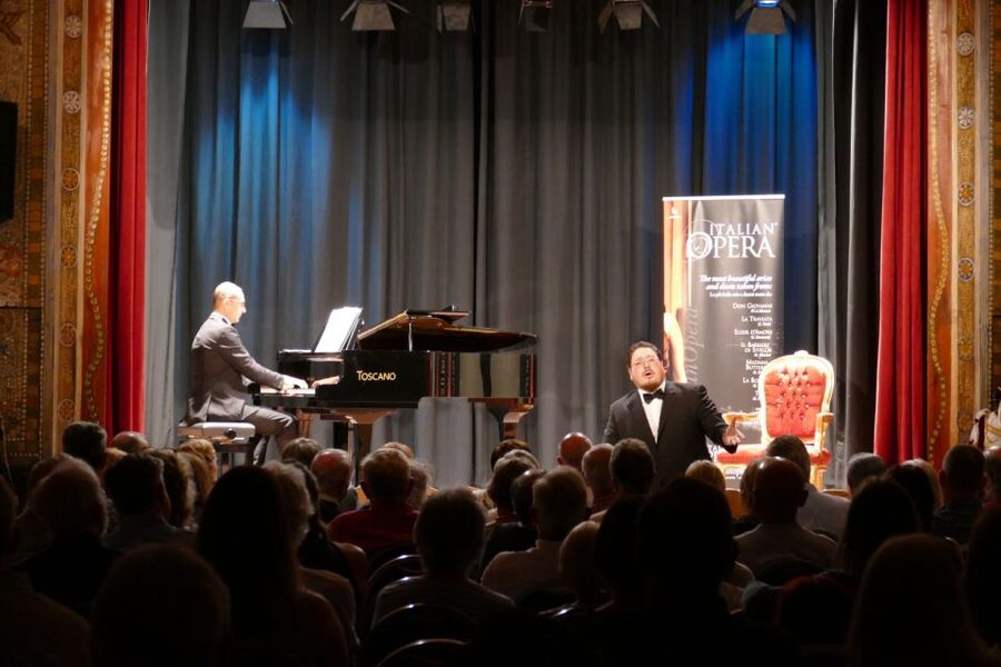 Taormina: Opera Performance in the Nazarena Theater - Prosecco and the terrace overlooking the bay