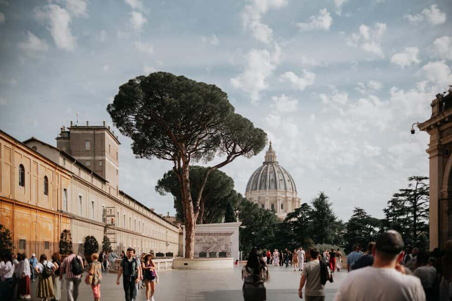 Vatican Museums & Sistine Chapel Skip-the-Line Guided Tour - Pinecone Courtyard and the first look at Vatican scale