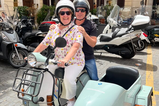 Vespa Sidecar Tour By Night with Pickup - Starting at Piazza Venezia and the Vittoriano